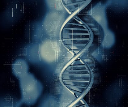 3D render of a medical background with DNA strand
