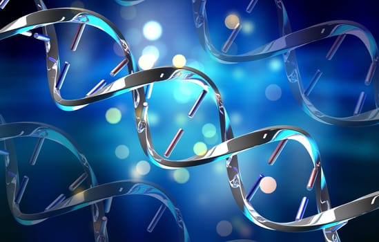 3D render of a medical background with DNA strands