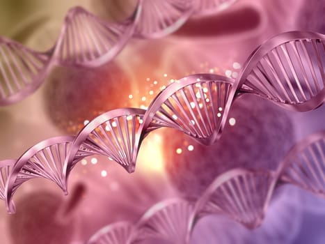 3D render of a medical background with DNA strands