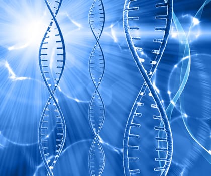 3D render of a medical background with DNA strands
