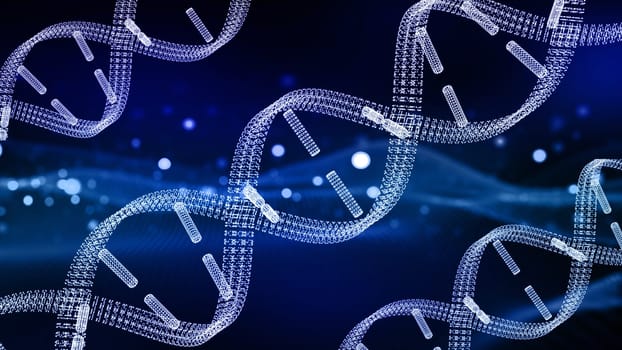3D render of a medical background with DNA strands