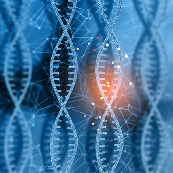 3D render of a medical background with DNA strands
