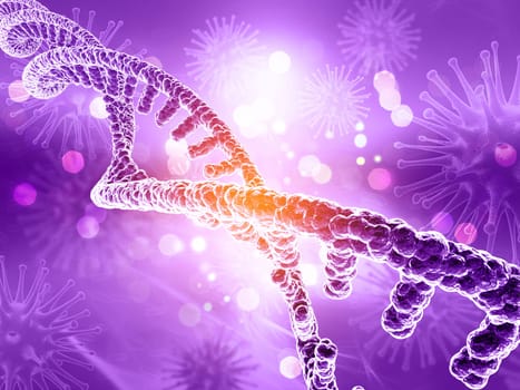 3D render of a medical background with DNA strand