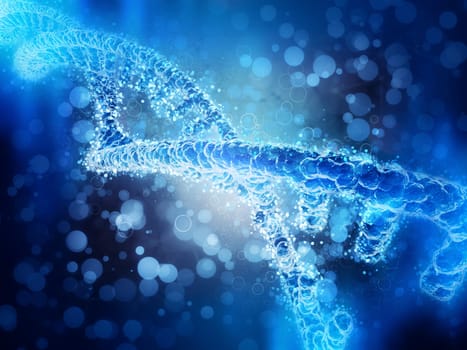 3D render of a medical background with abstract DNA strand