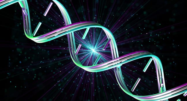 3D render of a medical background with abstract DNA strand