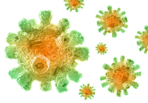 3D render of a medical background with abstract Corona virus cells
