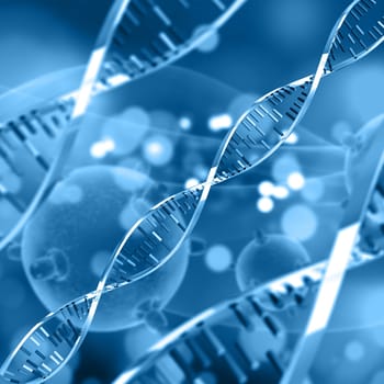 3D render of a medical background with DNA strands