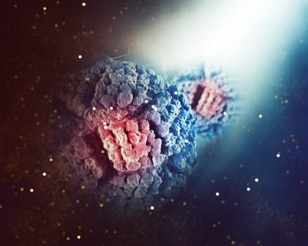 3D render of a medical background with abstract virus cell