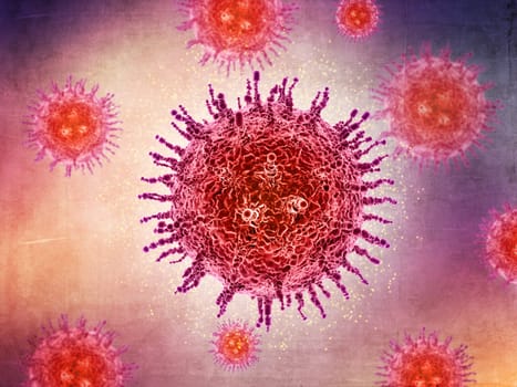 3D render of a medical background with abstract virus cell