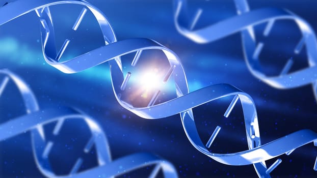 3D render of a medical background with abstract DNA strands