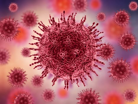 3D render of a medical background with abstract virus cells