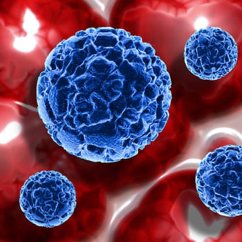 3D render of a medical background with abstract virus cells