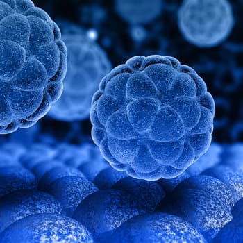 3D render of a medical background with abstract virus cells