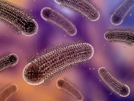 3D render of a medical background with abstract virus cells