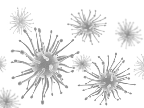 3D render of a medical background with abstract virus cells