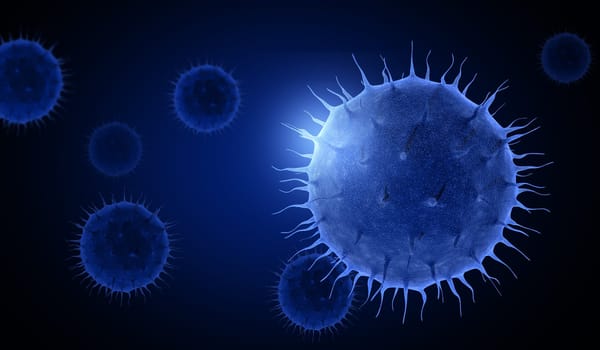 3D render of a medical background with abstract virus cells