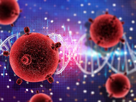 3D render of a medical background with abstract virus cells