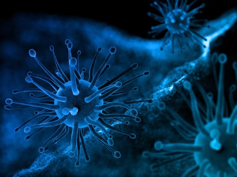 3D render of a medical background with abstract virus cells