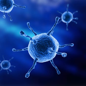3D render of a medical background with abstract virus cells