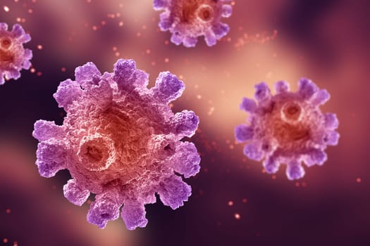 3D render of a medical background with abstract virus cells