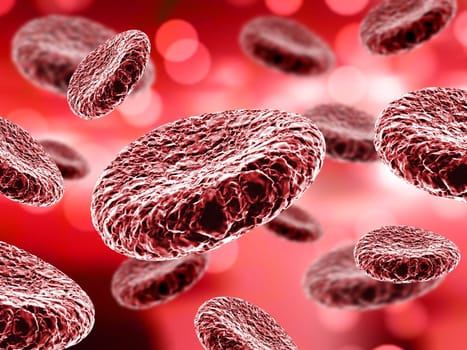 3D render of a medical background with blood cells