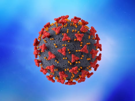 3D render of a medical background with detailed Corona virus cell