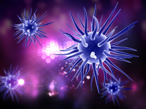 3D render of a medical background with generic virus cells