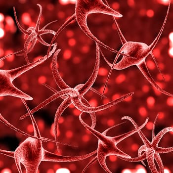 3D render of a medical background with virus cells