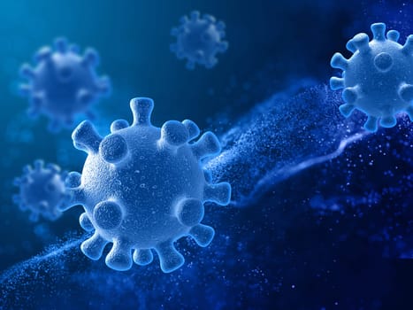 3D render of a medical background with virus cells - covid 19