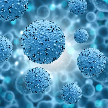 3D render of a medical background with virus cells - covid 19 pandemic