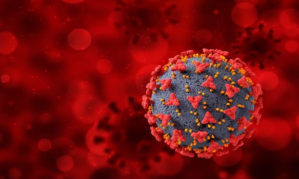 3D render of a medical banner design with abstract virus cells - Covid 19 pandemic