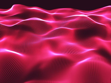 3D render of a modern background with hot pink flowing lines