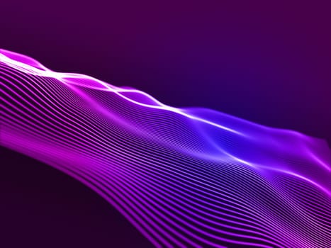 3D render of a modern background with flowing techno lines