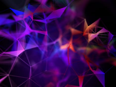 3D render of a modern connections background, network, plexus
