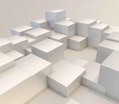 3D render of a modern abstract background with extruding cubes