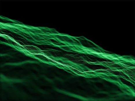 3D render of a modern background with abstract design of flowing particles