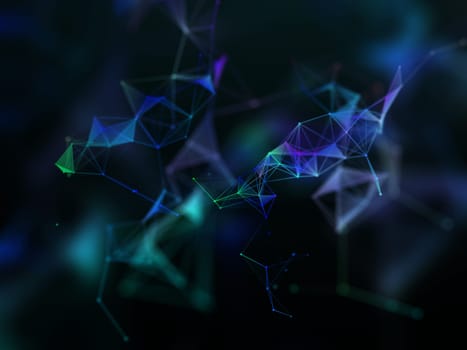 3D render of a modern network communications background design