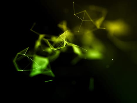 3D render of a modern network communications background with plexus design