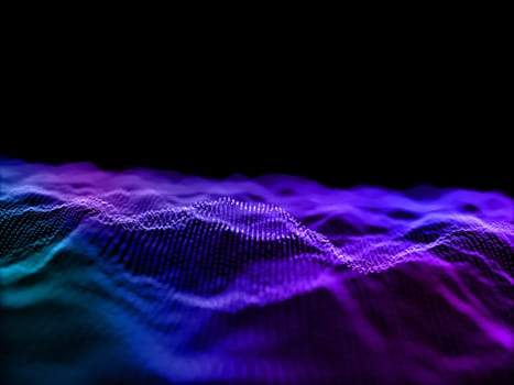 3D render of a modern futuristic background with flowing cyber dots