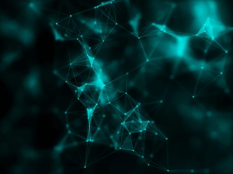 3D render of a modern network connection background with plexus design