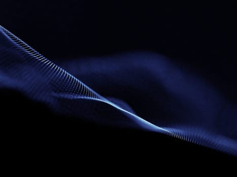 3D render of a modern techno background with abstract cyber particles