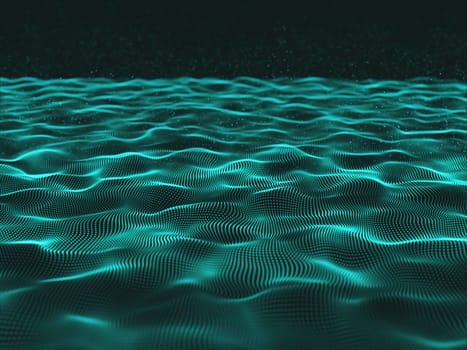 3D render of a modern techno background with abstract flowing particles