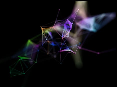 3D render of a network connections background with plexus design