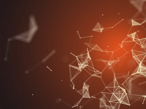 3D render of a network communications design with low poly design
