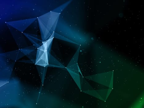 3D render of a plexus modern background with abstract low poly design