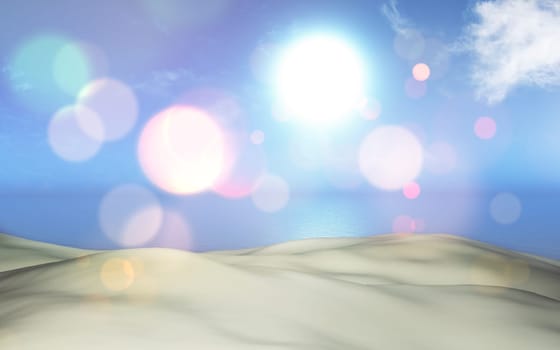 3D render of a sand and sea landscape