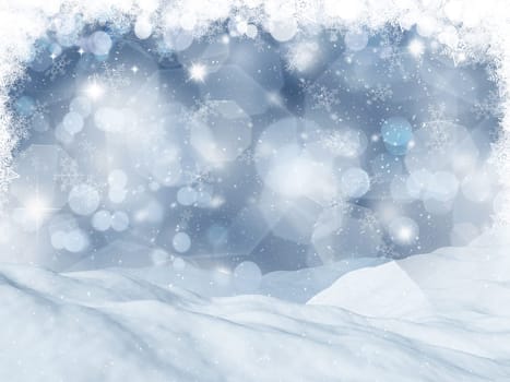 3D render of a snowy landscape