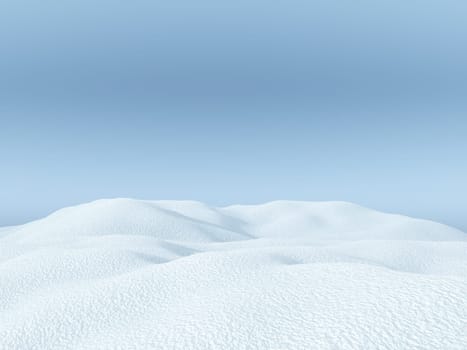 3D render of a snowy landscape