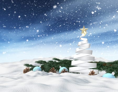 3D render of a winter snow landscape