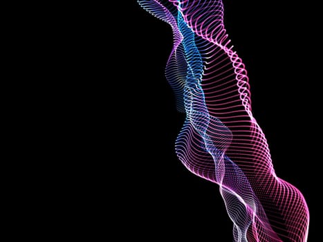 3D render of an abstract background of flowing lines and particles